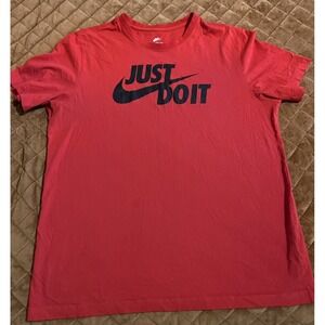Nike Just Do It Logo T Shirt Mens XL Red Athletic Graphic Tee